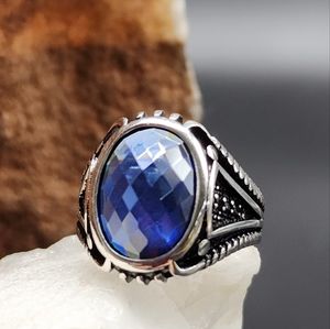 Sterling Silver 925 Ring Natural Blue London Topaz Unique Artisan Silversmith